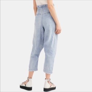 Jean Taille Haute Free People 'Mover And Shaker' - Taille 0 - Coupe Wide-leg Courte - Bleu Clair - Neuf (sans étiquette)